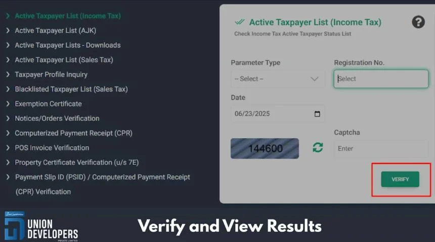Verify and View Results for Filer Status